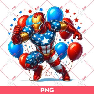 04th Of July Iron Man Superhero PNG, Avengers Superhero Independence Day PNG