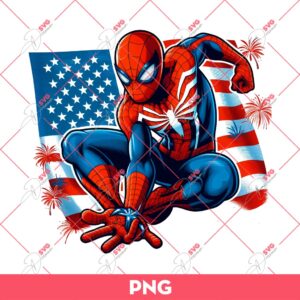04th Of July Spiderman PNG, Avengers Superhero Independence Day PNG