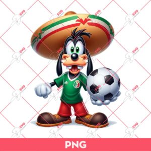 Cute Disney Goofy Fan Mexico Soccer PNG, Mexican Soccer Cartoon PNG