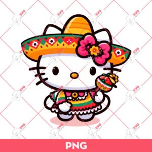 Bundle Hello Kitty Cinco De Mayo PNG, Mexican Hello Kitty Bundle PNG