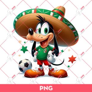 Cute Disney Goofy Fan Mexico Soccer PNG, Mexican Soccer Cartoon PNG