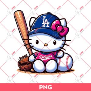 Bundle Pink Hello Kitty LA Dodgers PNG, Hello Kitty Baseball Dodgers PNG 8 3