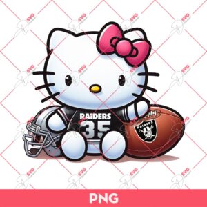 Bundle Hello Kitty LV Raiders PNG, Hello Kitty Football NFL PNG