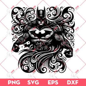 Batman Mandala SVG PNG, Superhero Mandala Enchanted Rose SVG PNG
