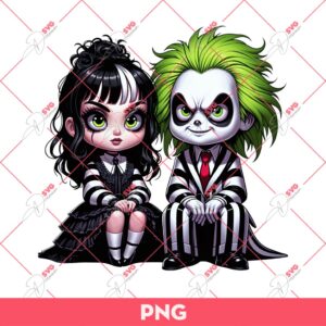Beetlejuice Movie PNG, Beetlejuice Horror Couple PNG, Horror Movie Characters PNG