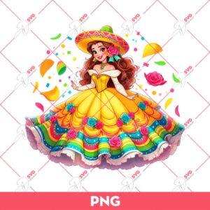 Belle Princess Cinco De Mayo PNG, Belle Mexico Festival PNG