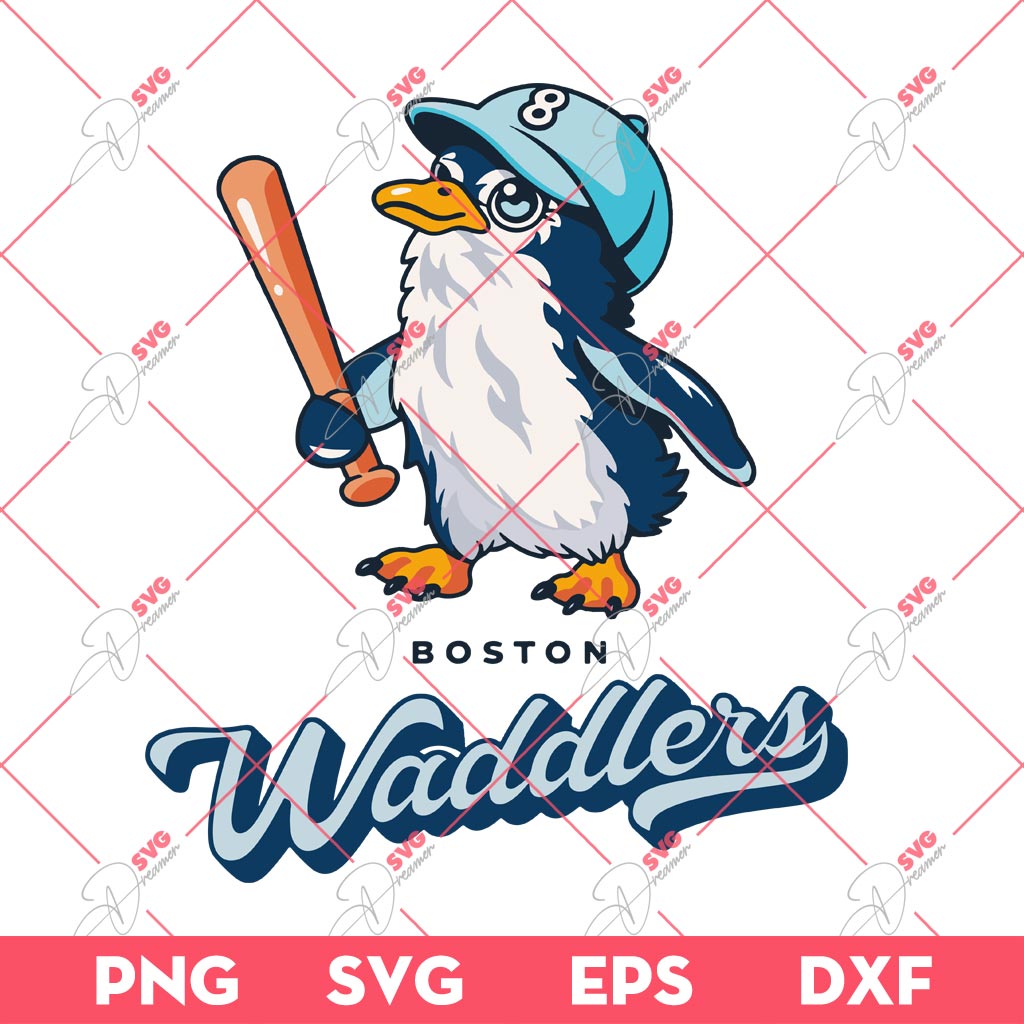 Boston Waddlers SVG PNG, Penguin Baseball SVG PNG 1 Boston Waddlers SVG PNG, Penguin Baseball SVG PNG