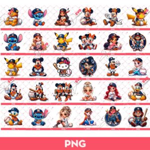 Bundle Houston Astros MLB Baseball PNG, Bundle Disney Characters And Movie Characters Houston Astros PNG