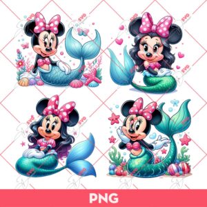 Bundle Minnie Mouse Mermaid PNG, Minnie Mermaid PNG