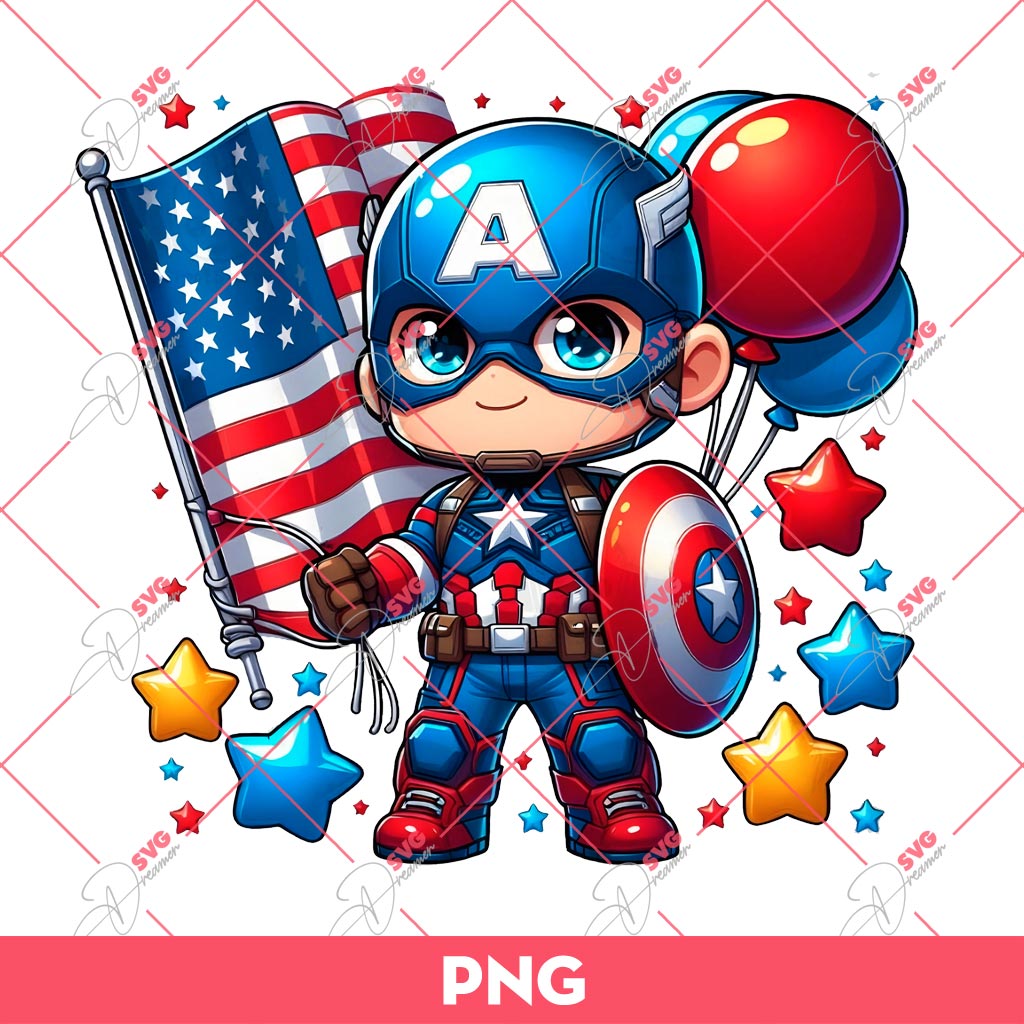 Captain America 04th Of July PNG, Superhero Independence Day PNG 1 Captain America 04th Of July PNG, Superhero Independence Day PNG