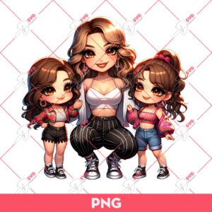 Chicana Mom And Daughters PNG, Mama Chingona PNG, Mothers Day PNG