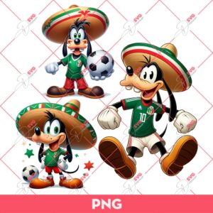 Cute Disney Goofy Fan Mexico Soccer PNG, Mexican Soccer Cartoon PNG