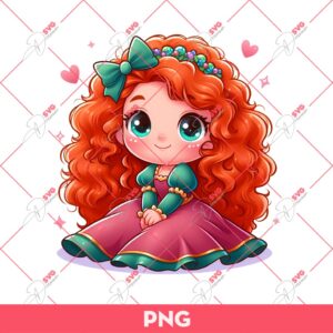 Cute Merida Princess PNG, Chibi Disney Princess PNG, Merida Chibi PNG