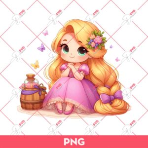 Cute Rapunzel Princess PNG, Cute Disney Princess PNG