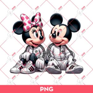 Disney Mickey Minnie Wearing Adidas Outfits PNG, Minnie Mickey Adidas PNG