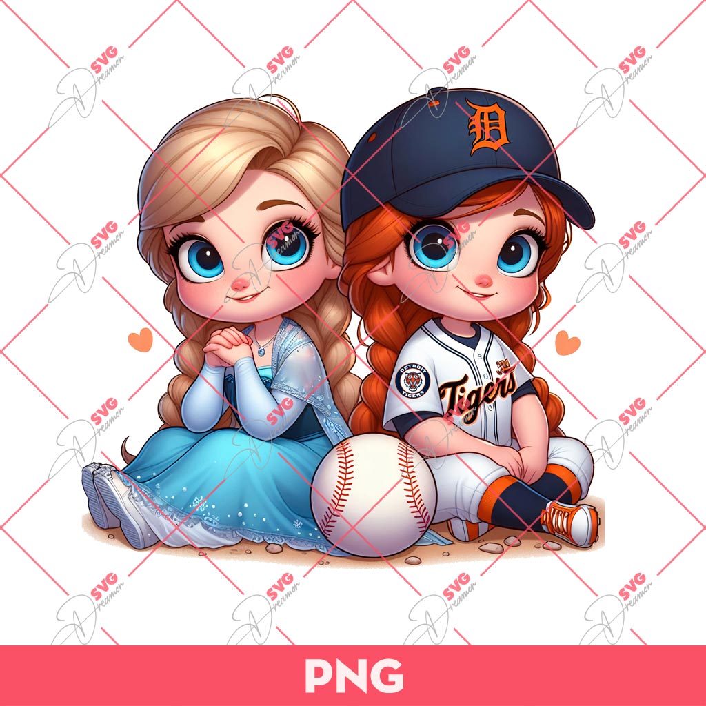 Elsa And Anna Baseball Fan Detroit Tigers PNG, Disney Frozen Detroit Tigers PNG, Frozen Baseball PNG 1 Elsa And Anna Baseball Fan Detroit Tigers PNG, Disney Frozen Detroit Tigers PNG, Frozen Baseball PNG