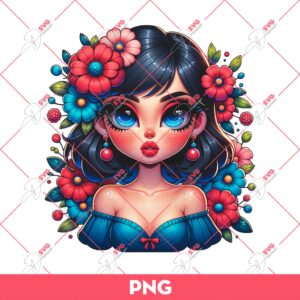 Ethereal Gaze Blue Eyed Beauty PNG