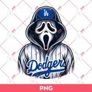 Bundle Horror Movie Characters Los Angeles Dodgers Baseball PNG, Chucky Myers Jason Pennywise Ghostface Freddy Dodgers Bundle PNG