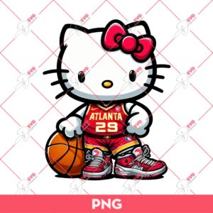 Hello Kitty Atlanta Hawks PNG, Kitty Hawks NBA PNG, Kitty Basketball PNG