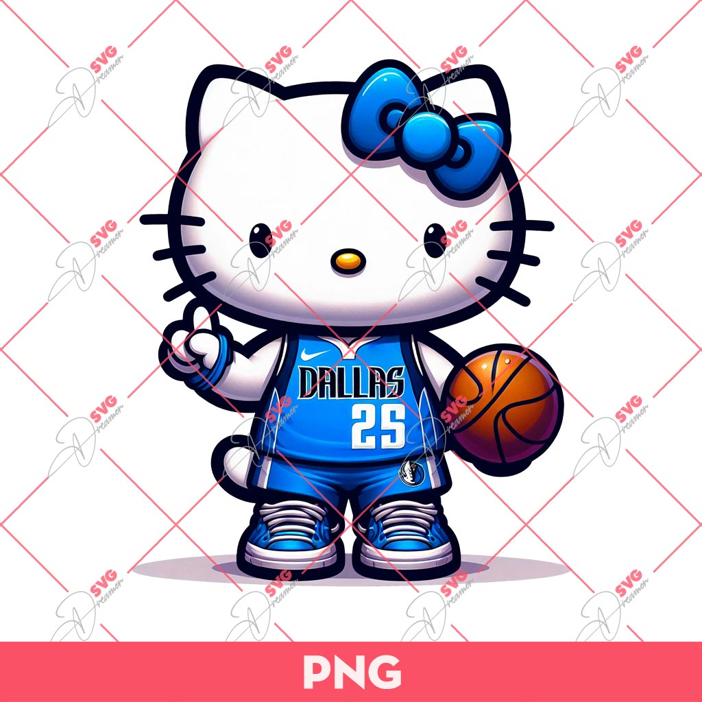 Bundle Dallas Mavericks PNG, Cartoon Characters NBA Mavericks Basketball PNG Bundle 32 Hello Kitty Dallas Mavericks NBA Basketball PNG, Kitty Mavericks PNG