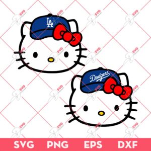 Hello Kitty Dodgers SVG PNG, Kitty Los Angeles Dodgers Baseball SVG PNG