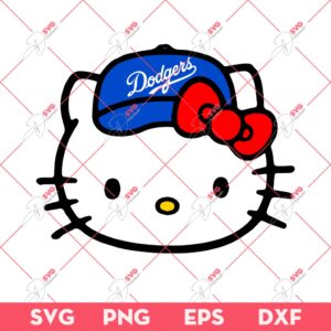 Hello Kitty Dodgers SVG PNG, Kitty Los Angeles Dodgers Baseball SVG PNG