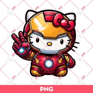 Hello Kitty Iron Man PNG, Kitty Superhero PNG, Hello Kitty Avengers PNG