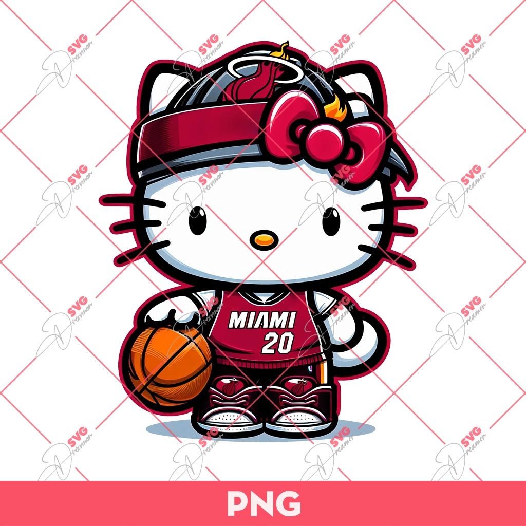 Hello Kitty Miami Heat PNG, Hello Kitty Basketball NBA Miami Heat PNG 1 Hello Kitty Miami Heat PNG, Hello Kitty Basketball NBA Miami Heat PNG