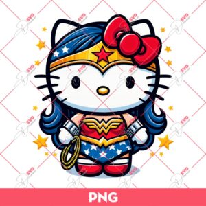 Hello Kitty Wonder Woman PNG, Hello Kitty Superhero PNG