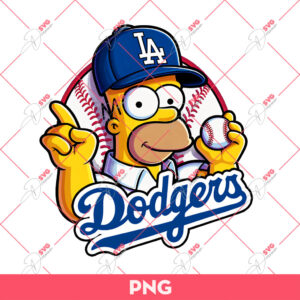 Homer Simpson Dodgers PNG, The Simpson LA Dodgers PNG, Los Angeles Dodgers Baseball PNG