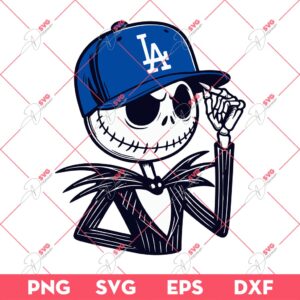 Jack Skellington Dodgers SVG PNG, Nightmare Before Christmas Jack LA Dodgers Baseball SVG PNG
