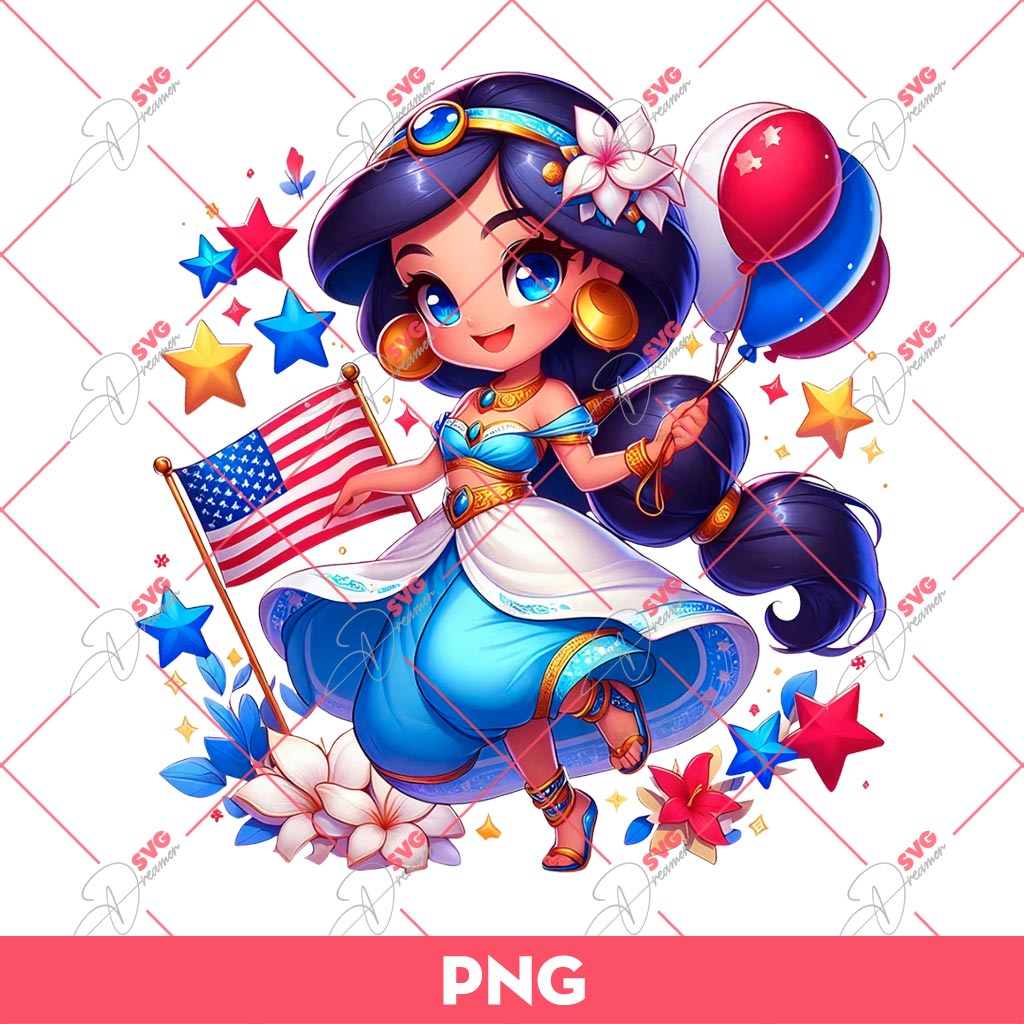 Jasmine Princess Independence Day PNG, 04th Of July Disney Princess PNG 1 Jasmine Princess Independence Day PNG, 04th Of July Disney Princess PNG