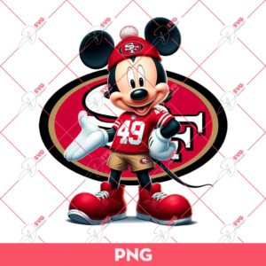 Mickey Mouse 49ers PNG, Mickey NFL San Francisco 49ers PNG