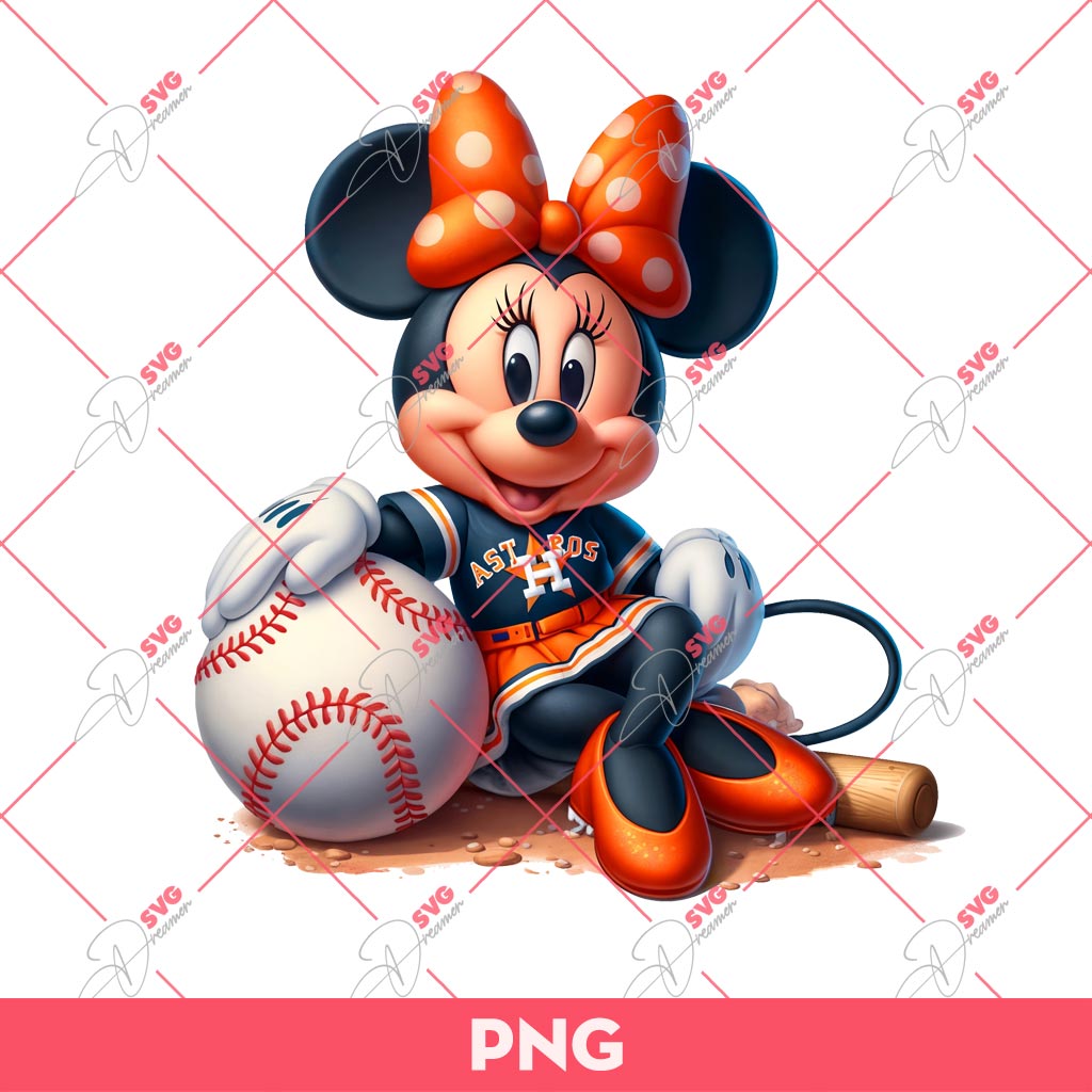 Minnie Mouse Houston Astro Baseball PNG, Disney Minnie Baseball PNG, Minnie Astros PNG 1 Minnie Mouse Houston Astro Baseball PNG, Disney Minnie Baseball PNG, Minnie Astros PNG