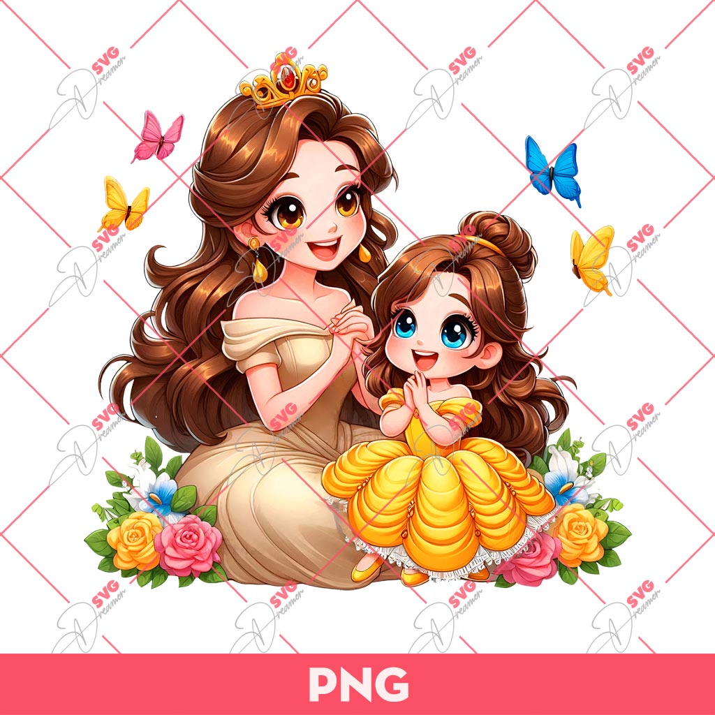 Mom And Daughter Belle Princess PNG, Disney Princess PNG, Mothers Day PNG 1 Mom And Daughter Belle Princess PNG, Disney Princess PNG, Mothers Day PNG