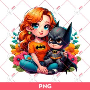 Mom And Son Batman Superhero PNG, Mothers Day PNG