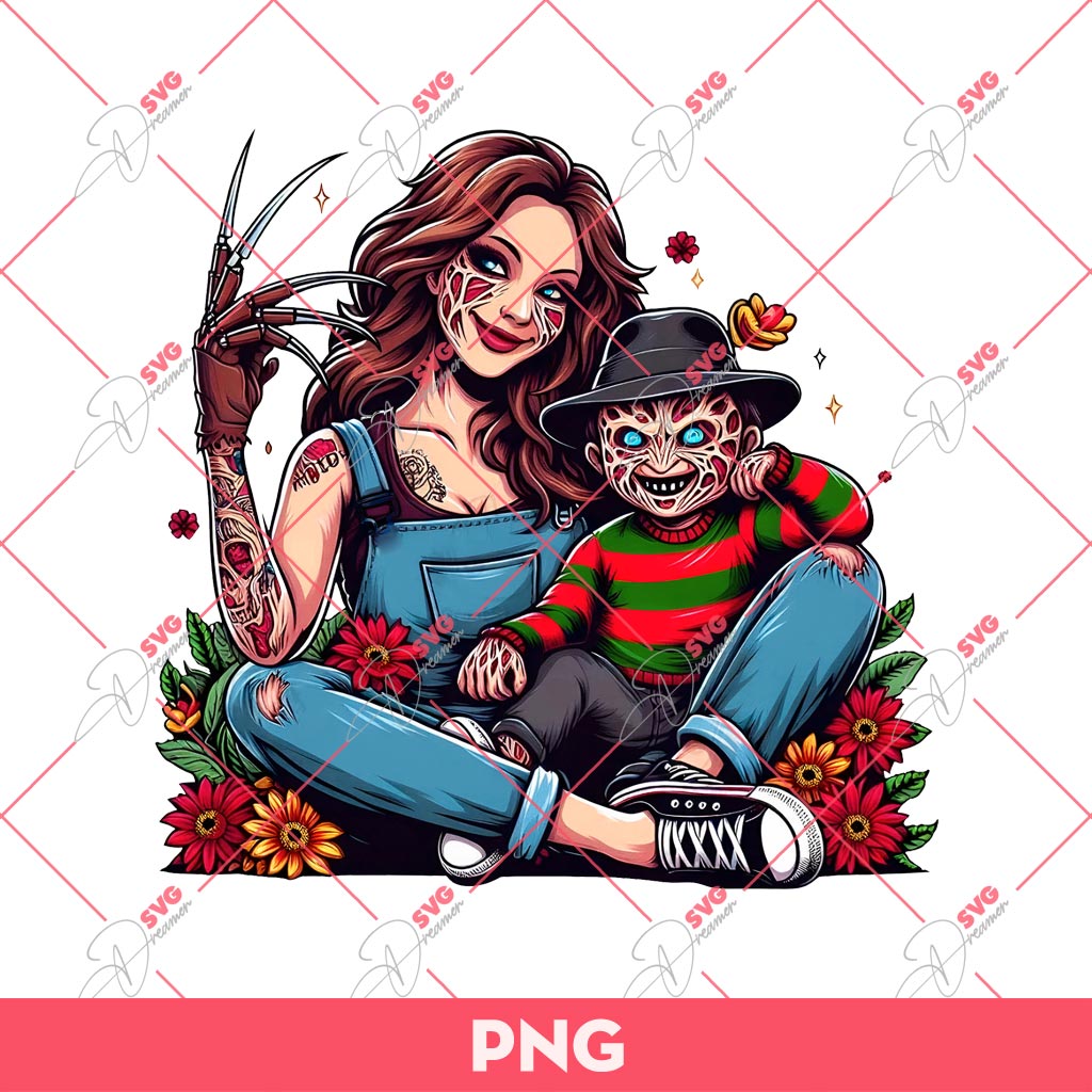 Mom And Son Freddy Krueger PNG, Mom And Boy Horror Movie Characters PNG, Mothers Day PNG 1 Mom And Son Freddy Krueger PNG, Mom And Boy Horror Movie Characters PNG, Mothers Day PNG