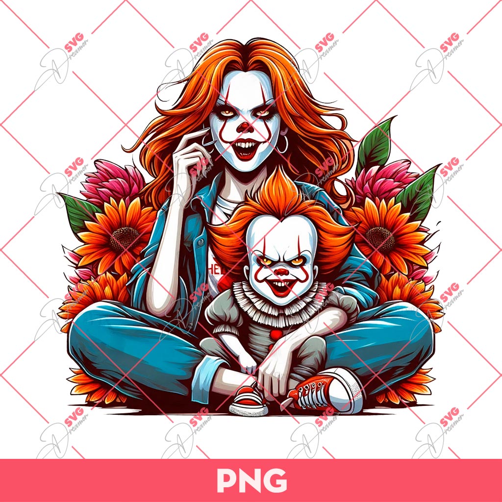 Mom And Son Pennywise PNG, Mom And Boy Horror Movie Characters PNG, Mothers Day PNG 1 Mom And Son Pennywise PNG, Mom And Boy Horror Movie Characters PNG, Mothers Day PNG