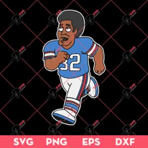 OJ Simpson Cartoon SVG PNG, NFL OJ Simpson SVG PNG, OJ Simpson Football SVG PNG