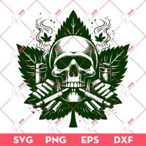 Skull Cannabis PNG SVG, Skeleton Smoking Weed SVG PNG, 420 SVG PNG