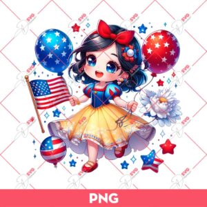 Snow White Independence Day PNG, 04th Of July Disney Princess PNG