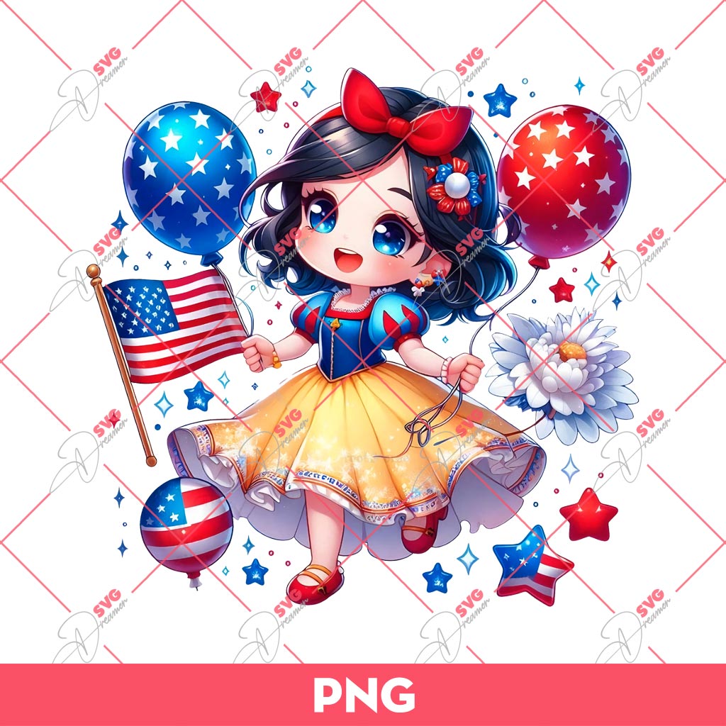 Snow White Independence Day PNG, 04th Of July Disney Princess PNG 1 Snow White Independence Day PNG, 04th Of July Disney Princess PNG