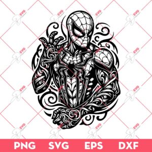 Spiderman Superhero Mandala SVG, Enchanted Rose SVG, Superhero Mandala SVG PNG