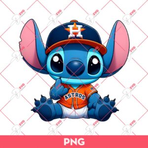 Stitch Astros PNG, Stitch Baseball PNG, Stitch MLB Houston Astros PNG