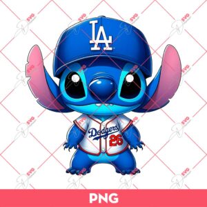 Stitch Dodgers Baseball PNG, Stitch Los Angeles Dodgers PNG