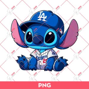 Stitch Dodgers PNG, Stitch LA Dodgers Baseball PNG