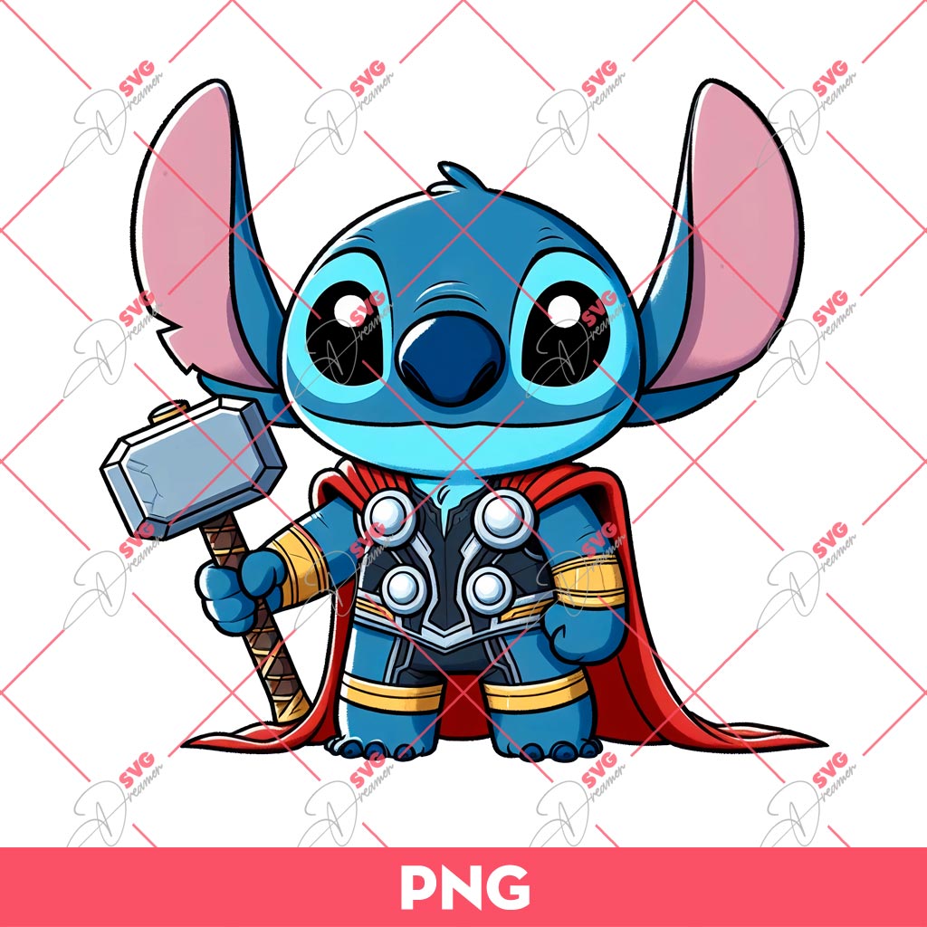 Stitch Thor Superhero PNG, Stitch Avengers PNG 1 Stitch Thor Superhero PNG, Stitch Avengers PNG