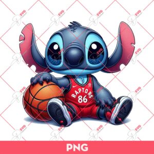 Stitch Toronto Raptors PNG, Stitch Basketball PNG, Stitch NBA Toronto Raptors Basketball PNG