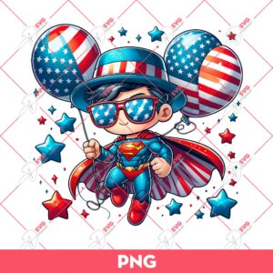 Superman 04th Of July PNG, Superhero Independence Day PNG