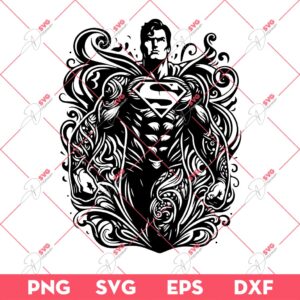 Superman Mandala SVG, Superhero Mandala SVG, Enchanted Rose SVG PNG